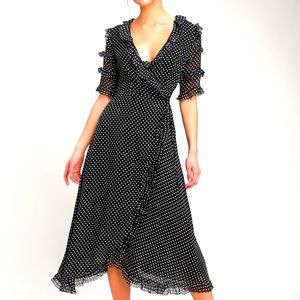 Lulus Polka Dot Wrap Dress Sz. Large